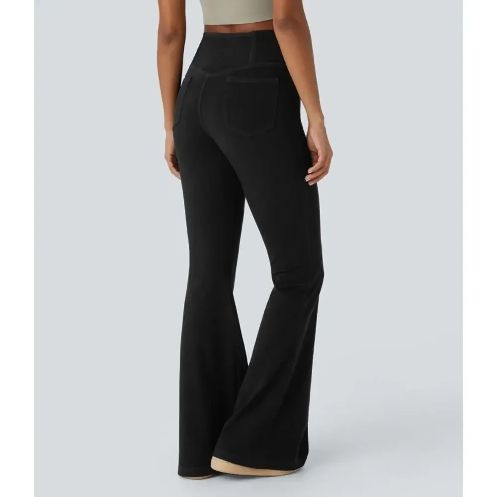 Halara Crossover High Waisted Flare Pants Black Graphite Size XS Regular‎ NEW!